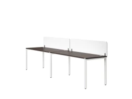 Бенч-система в 1 ряд, 2 рабочих места 2 тканевых экранов 3200x600x750 RM167-3-32x6 Дуб Апрельский шоколад/Белый