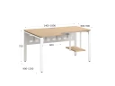 Стол угловой, экран металл, П-опора, левый 1600x700/900x750, RM059-16x7-9 Вяз Швейцарский светлый/Белый
