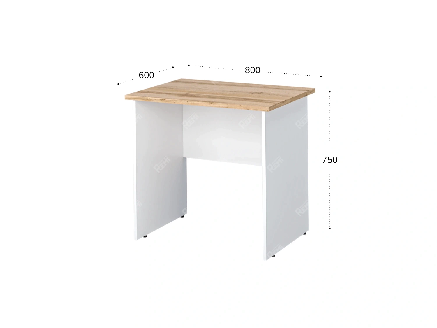 Стол прямоугольный 800x600x750 RTD016 Вотан/Белый. Серия Тандем / Tandem. Серия Тандем / Tandem
