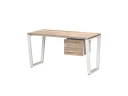 Стол прямой с подвесной тумбой 2 ящика, U-опора 2000x800x750 RM035-20x8 Дуб Маувелла/Белый