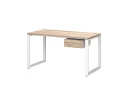 Стол прямой с подвесной тумбой, О-опора 1600x700x750 RM036-16x7 Дуб Маувелла/Белый