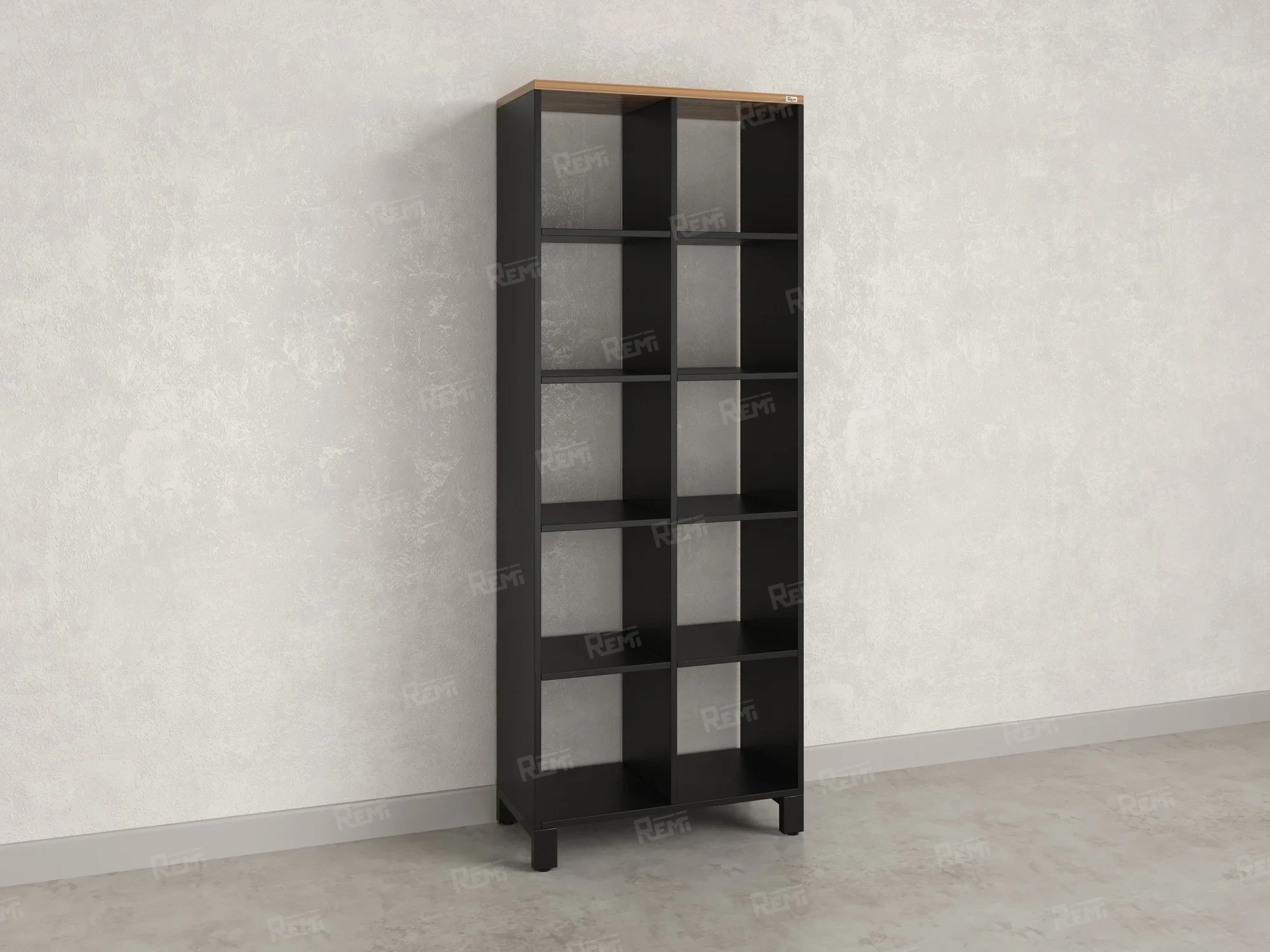 Стеллаж, 10 ячеек 750х370х1980 RM142-75x37 Дуб Юстус/Черный