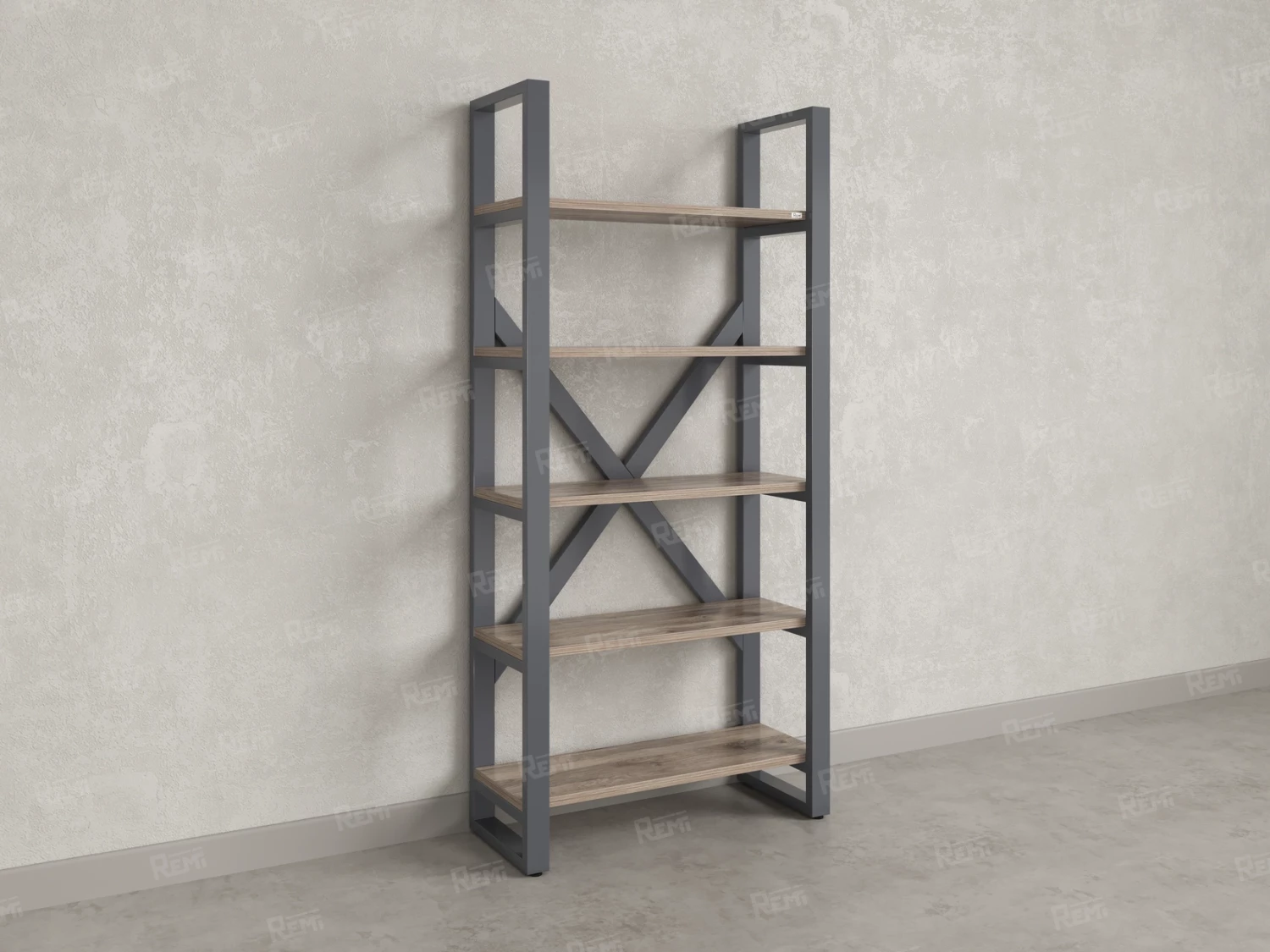 Стеллаж, 5 уровней 900x370x1920 RM131-90x37 Дуб Маувелла/Серый