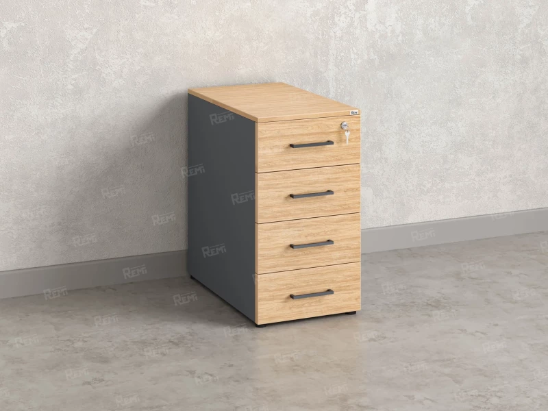 Тумба приставная, 4 ящика 400x800x750 RM121-40x80 Вяз Швейцарский светлый/Серый