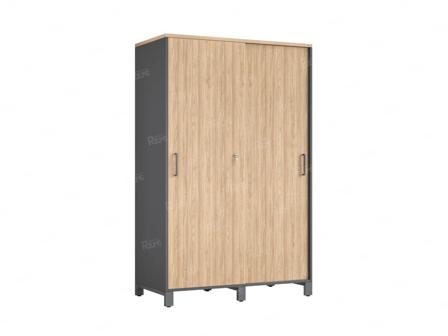 Шкаф-купе, штанга, 1 полка 1200x600x1900 RM163-90x60 Вяз Швейцарский светлый/Серый