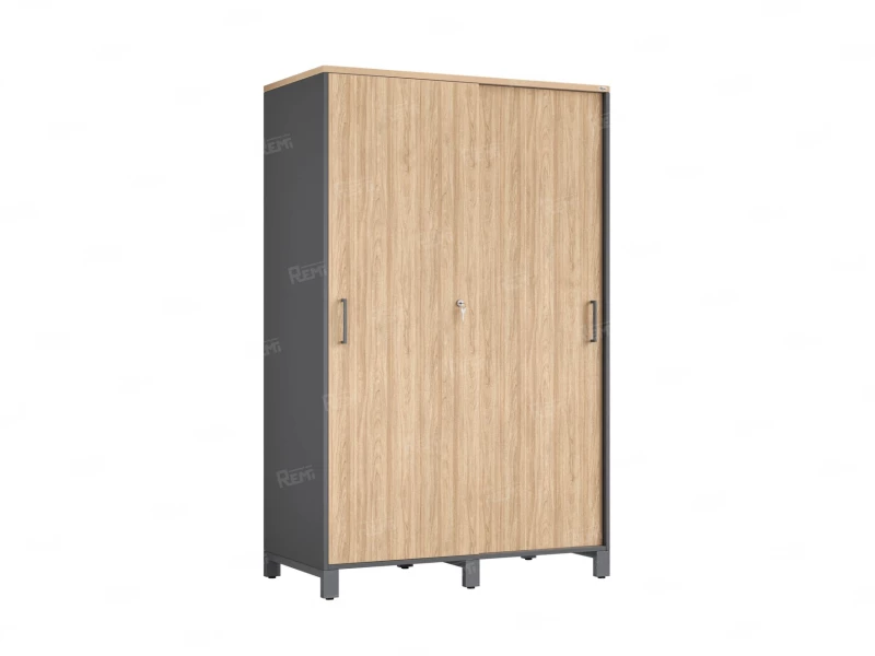 Шкаф-купе, штанга, 1 полка 1200x600x1900 RM163-90x60 Вяз Швейцарский светлый/Серый