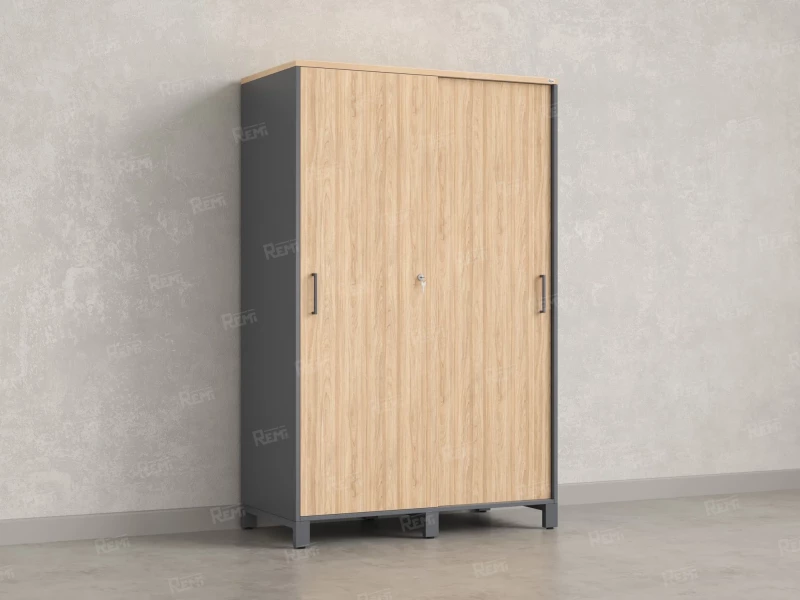 Шкаф-купе, штанга, 1 полка 1200x600x1900 RM163-90x60 Вяз Швейцарский светлый/Серый