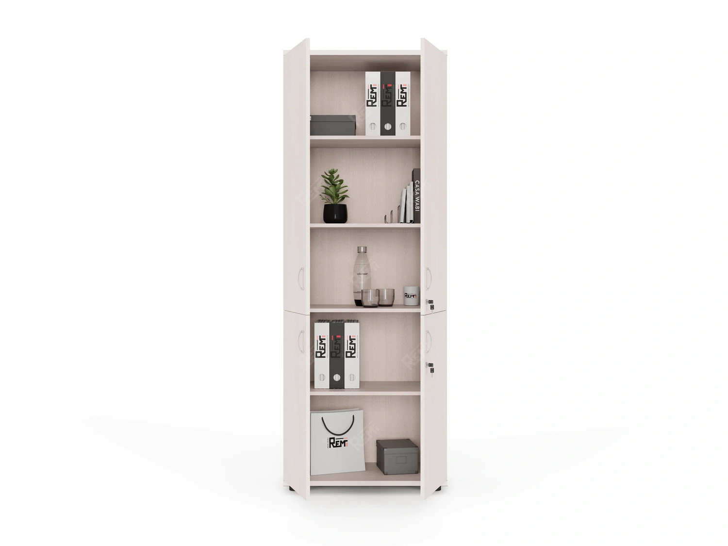 Шкаф RLG040 4 двери 700х350х1830 Дуб Молочный, Серия ЛАЙТ | LIGHT