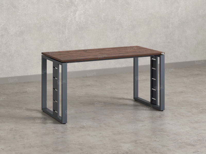 Стол прямой на О-образных опорах 1000x700x750 RM040-10x7 Дуб Апрельский шоколад/Серый