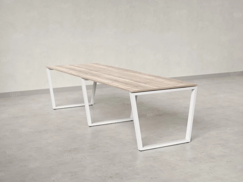 Cтол для переговоров, на V-обазном каркасе 2200x1400x750 RM082-220x140 Дуб Маувелла/Белый