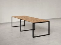 Cтол для переговоров, на О-обазном каркасе 2200x1200x750 RM081-220x120 Дуб Юстус/Черный