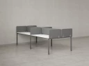 Бенч-система, 4 рабочих места, на П-образных опорах, 8 тканевых экранов 3200x1600x750 RM166-1-16x16 Белый/Серый