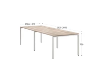 Cтол для переговоров, на П-образном каркасе 2300x1650x750 RM080-230x165 Дуб Маувелла/Белый