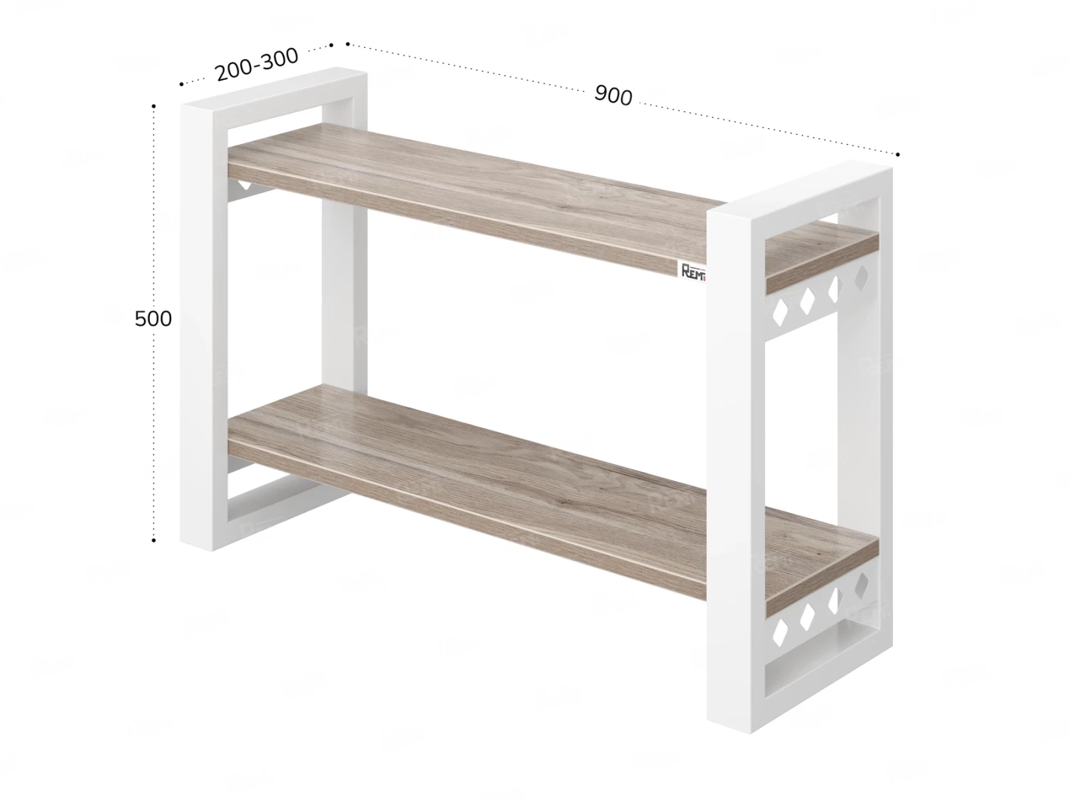 Полка настенная 900x200x500 RM194-90x20 Дуб Маувелла/Белый