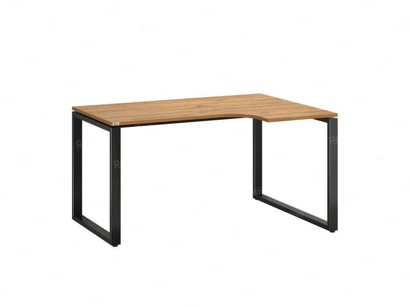 Стол угловой, О-опора, правый 1800x900/1200x750, RM054-18x9-12 Дуб Юстус/Черный