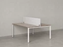 Бенч-система, 2 рабочих места, с одним тканевым экраном 1600x1400x750 RM165-1-16x14 Дуб Маувелла/Белый