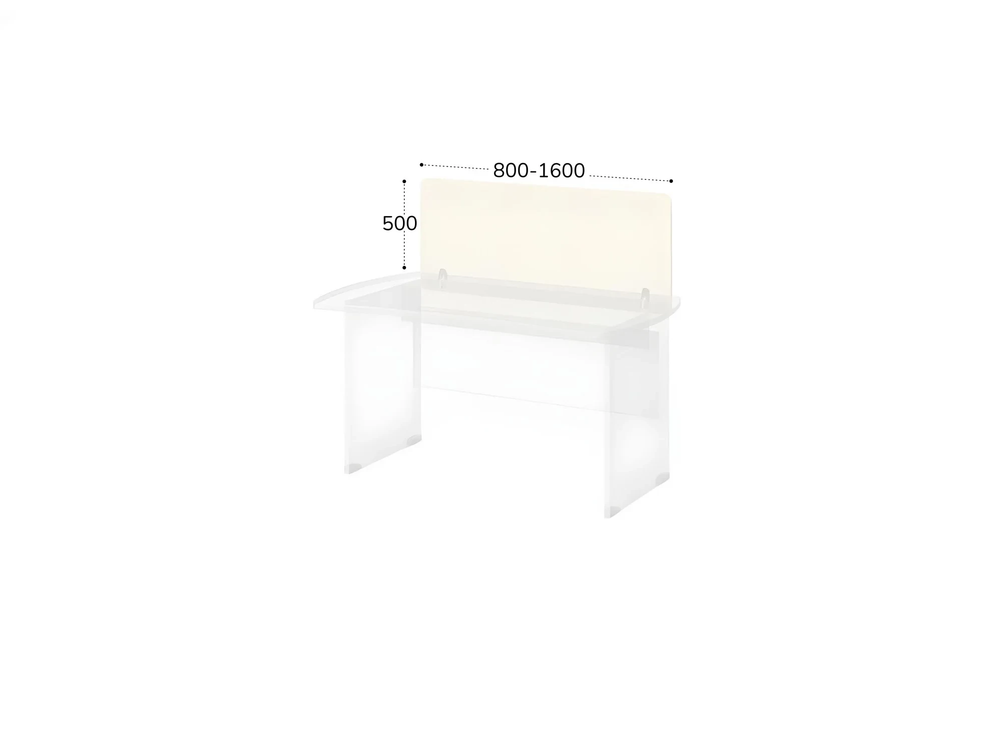 BRL RB077-100х50 Перегородка прямая, струбцины в комплекте 1000х18х500 Белый