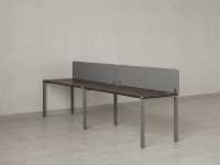 Бенч-система в 1 ряд, 2 рабочих места 2 тканевых экранов 3200x600x750 RM167-3-32x6 Дуб Апрельский шоколад/Серый
