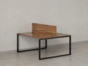 Бенч-система, 2 рабочих места, с одним экраном ЛДСП 1200x1200x750 RM169-2-12x12 Дуб Юстус/Черный