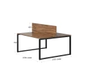 Бенч-система, 2 рабочих места, с одним экраном ЛДСП 1200x1200x750 RM169-2-12x12 Дуб Юстус/Черный