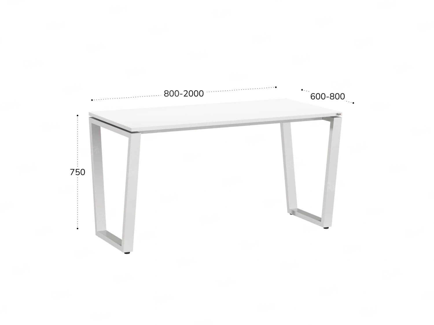 Стол прямой на U-образных опорах 1400x700x750 RM003-14x7 Белый/Белый
