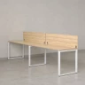 Бенч-система в 1 ряд, 2 рабочих места 2 ЛДСП экранов 2000x700x750 RM168-4-20x7 Вяз Швейцарский светлый/Белый