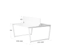 Бенч-система, 2 рабочих места, с одним экраном ЛДСП 1200x1400x750 RM172-2-12x14 Белый/Белый