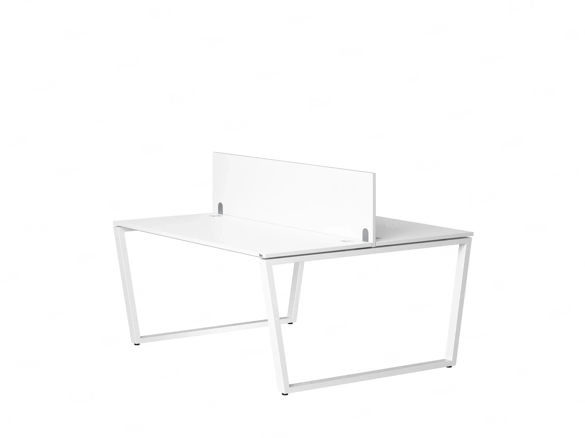 Бенч-система, 2 рабочих места, с одним экраном ЛДСП 1200x1400x750 RM172-2-12x14 Белый/Белый