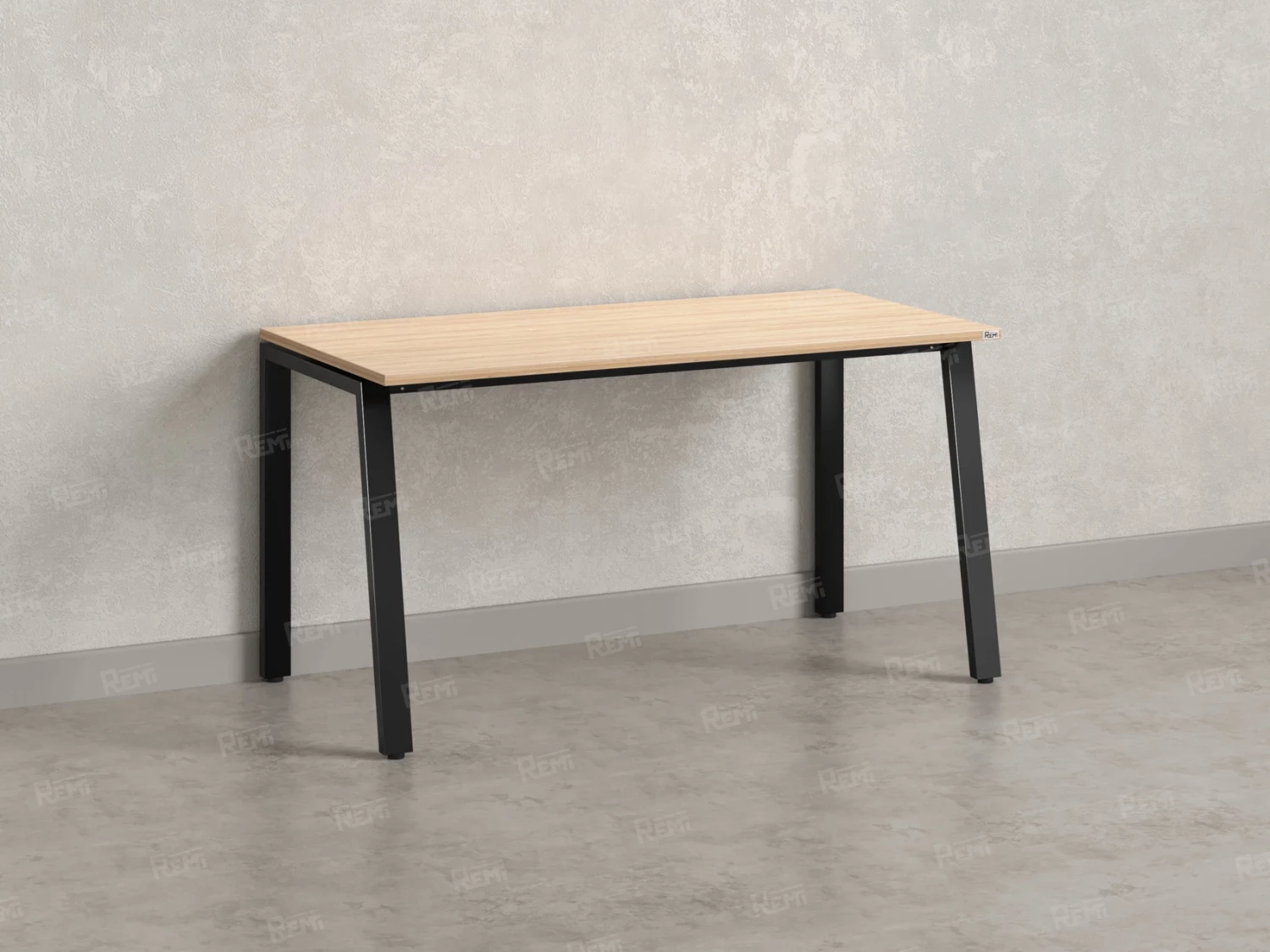 Стол прямой на Л-образных опорах 800x700x750 RM004-8x7 Вяз Швейцарский светлый/Черный