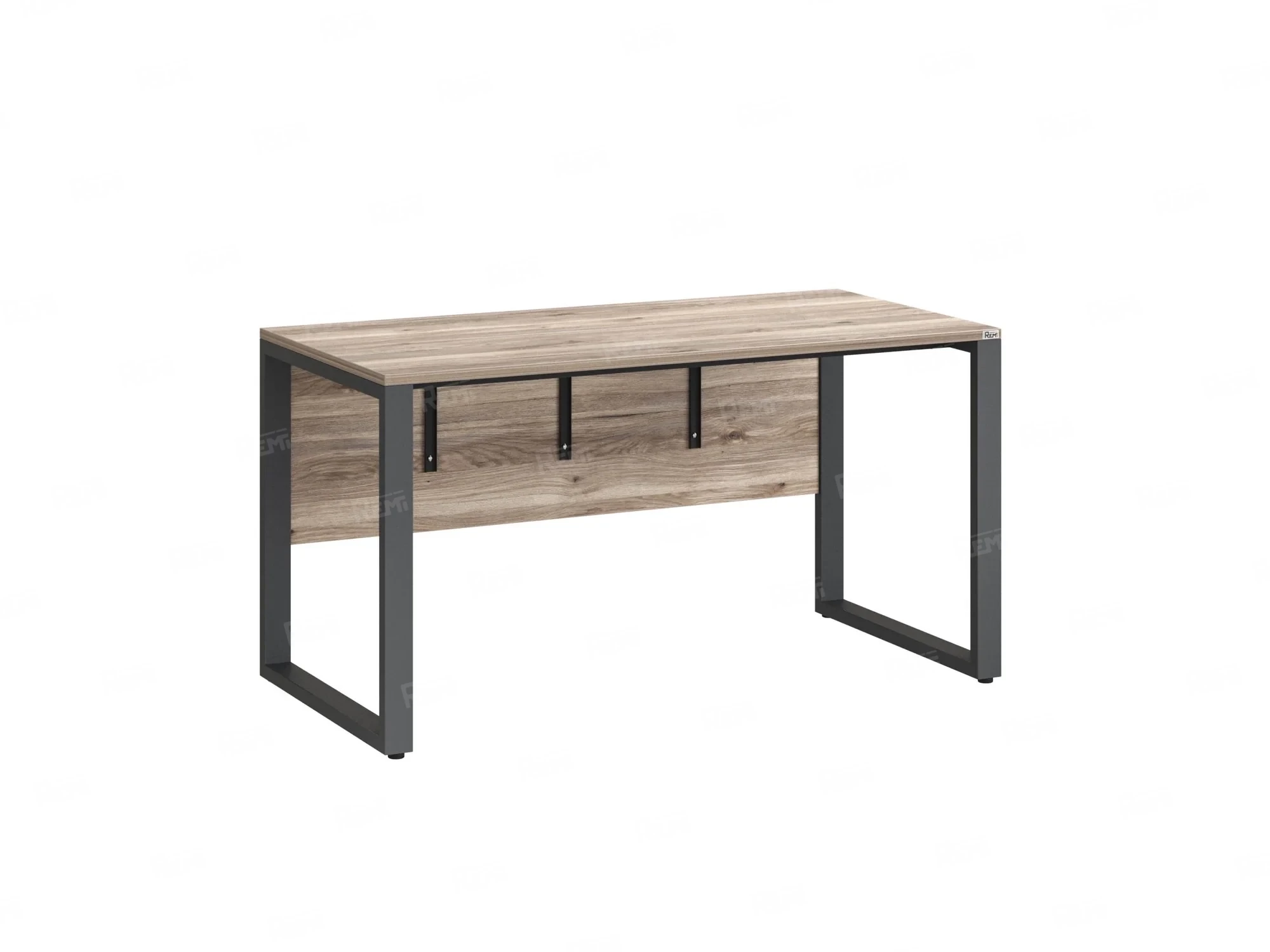 Стол прямой на О-образных опорах, экран ЛДСП 1600x800x750 RM006-16x8 Дуб Маувелла/Серый