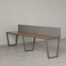 Бенч-система в 1 ряд, 2 рабочих места 2 тканевых экранов 2000x800x750 RM174-3-20x8 Дуб Юстус/Серый