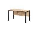 Стол прямой, П-опоры, экран ЛДСП,парящая стол-ца 1800x700x750 RM007-18x7 Вяз Швейцарский светлый/Черный