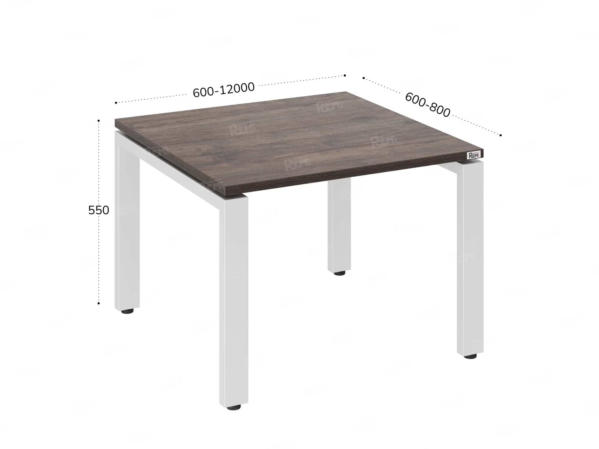 Журнальный стол с полкой 1200x700x550 RM183-12x7 Дуб Апрельский шоколад/Белый