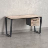 Стол прямой с подвесной тумбой 2 ящика, U-опора 2000x800x750 RM035-20x8 Дуб Маувелла/Серый