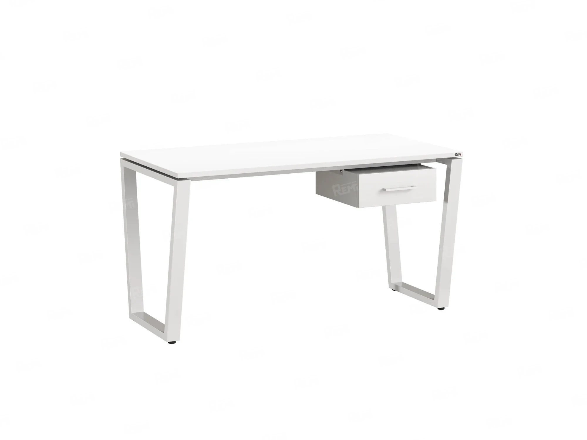 Стол прямой с подвесной тумбой, U-опора 1600x700x750 RM034-16x7 Белый/Белый