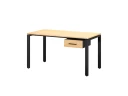 Стол прямой с подвесной тумбой, П-опора 1600x800x750 RM038-16x8 Вяз Швейцарский светлый/Черный