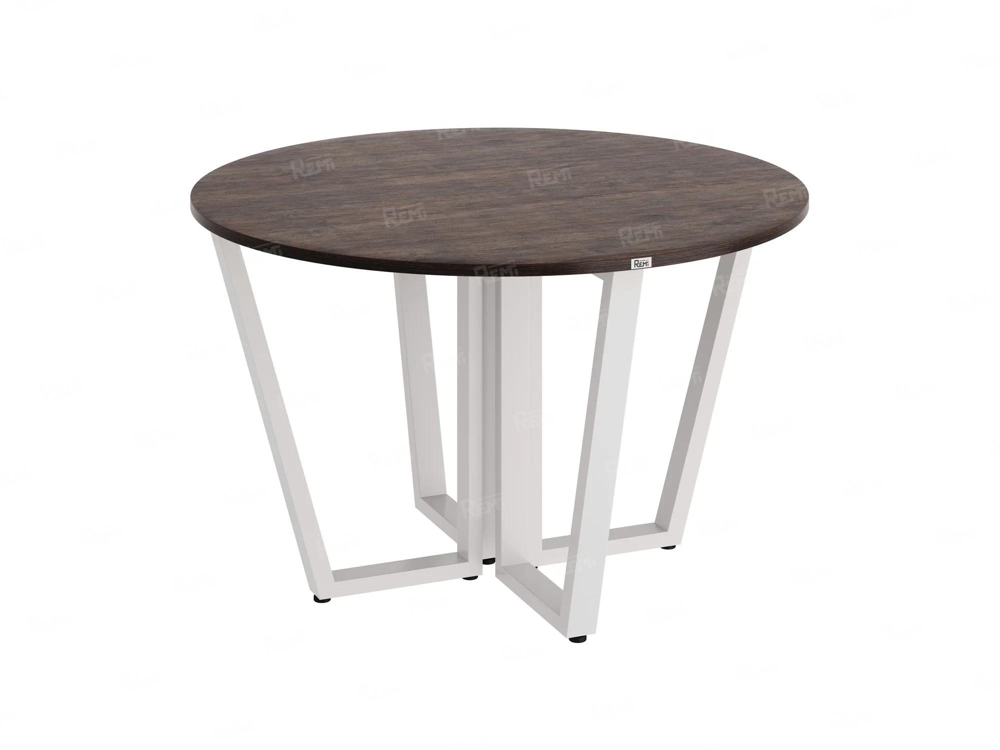 Круглый стол на U-образных опорах 1200x1200x750 RM188-12x12 Дуб Апрельский шоколад/Белый