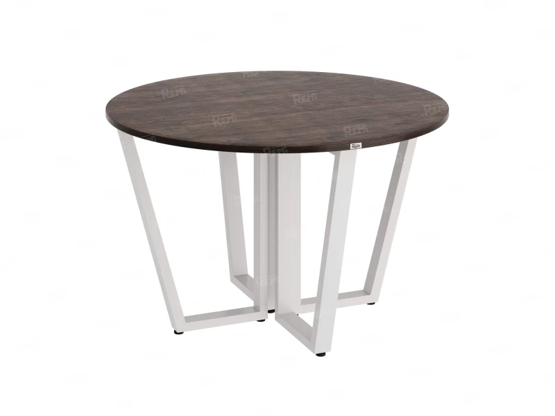 Круглый стол на U-образных опорах 1200x1200x750 RM188-12x12 Дуб Апрельский шоколад/Белый