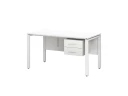 Стол прямой, подвесная тумба, ЛДСП экран, П-опора 2000x800x750 RM031-20x8 Белый/Белый