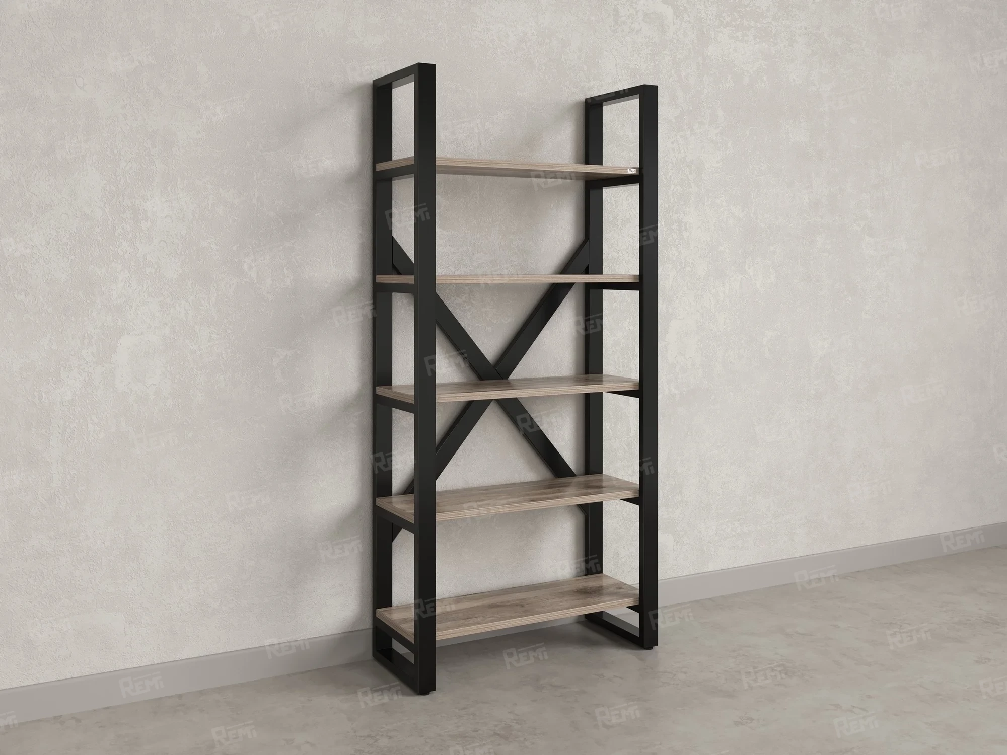 Стеллаж, 5 уровней 900x370x1920 RM131-90x37 Дуб Маувелла/Черный