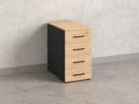 Тумба приставная, 4 ящика 400x800x750 RM121-40x80 Вяз Швейцарский светлый/Черный