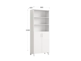 Шкаф комбинированный, 6 уровней 900x420x2200 RM154-90x41 Белый/Белый