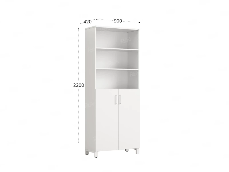 Шкаф комбинированный, 6 уровней 900x420x2200 RM154-90x41 Белый/Белый