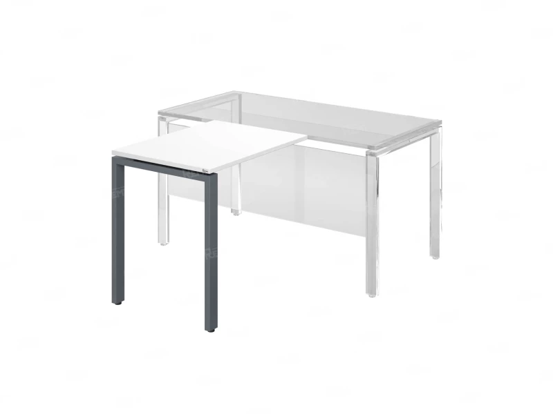 Брифинг прямой, с парящей столешнецей, на П-образном каркасе 1300x800x750 RM070-13x8 Белый/Серый