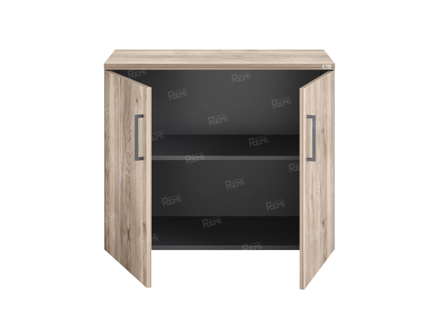 Шкаф низкий распашной, регулируемые опоры, 2 уровня 900x420x750 RM148-90x42 Дуб Маувелла/Серый