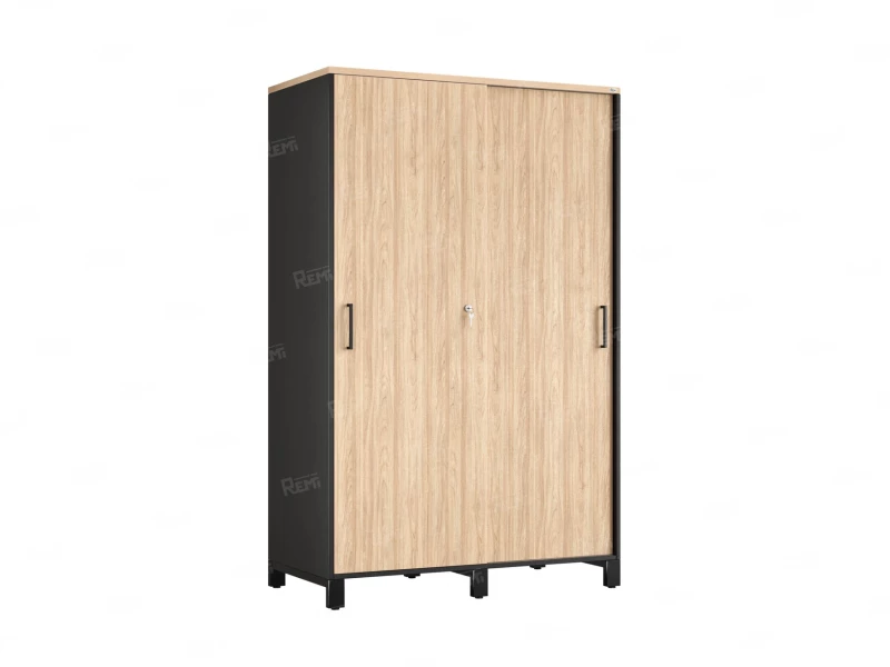 Шкаф-купе, штанга, 1 полка 1200x600x1900 RM163-90x60 Вяз Швейцарский светлый/Черный