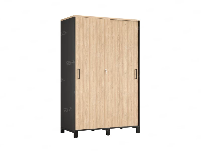 Шкаф-купе, штанга, 1 полка 1200x600x1900 RM163-90x60 Вяз Швейцарский светлый/Черный
