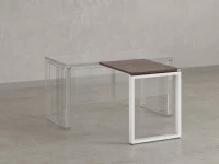 Брифинг прямой, с парящей столешнецей, на О-образном каркасе 1500x600x750 RM072-15x6 Дуб Апрельский шоколад/Белый