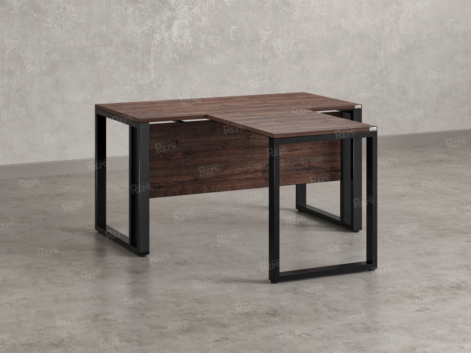 Стол с брифингом на О-образных опорах с экраном ЛДСП RM046-16x7 1600x2300x750 Дуб Апрельский шоколад/Черный