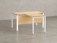 Стол с брифингом с парящей столешницей на П-образных опорах с экраном ЛДСП RM043-10x7 1000x1700x750 Вяз Швейцарский светлый/Белый